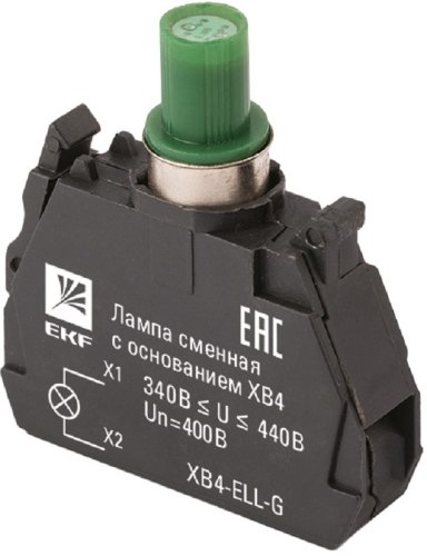 Ламповый блок подсветки светодиодный EKF PROxima XB4 400В зеленый картинка